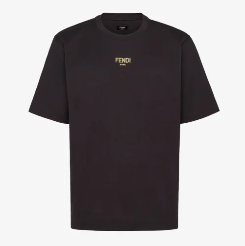 フェンディ ブラック コットン Tシャツ